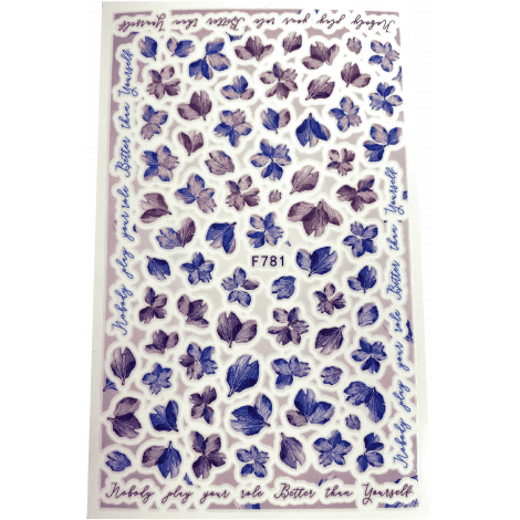 Stickers 27 - feuilles bleues
